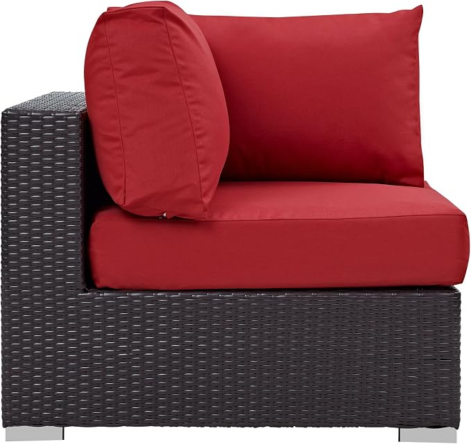 Modway Convene Wicker Rattan Outdoor Patio Sectional Sofa Corner Seat in - Image 3