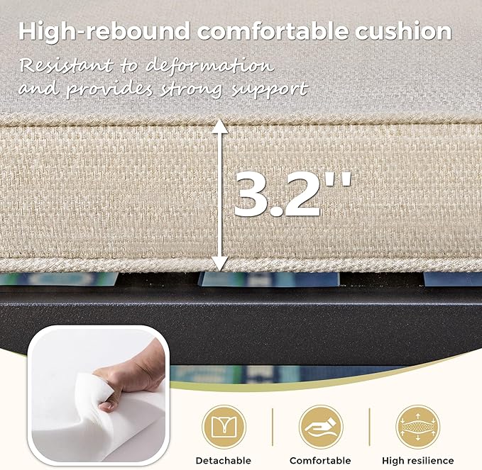 9 Pieces Outdoor Patio Dining Set, Wicker Patio Table and Chairs Set of 8 - Image 4
