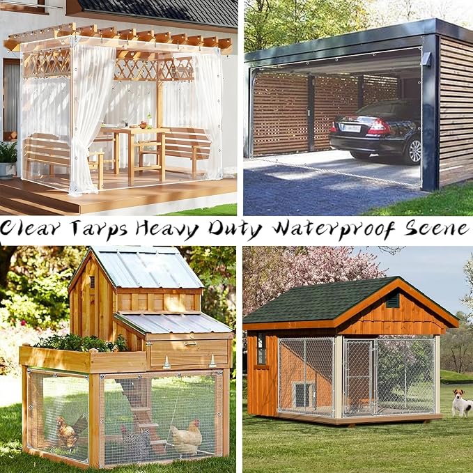 Clear Tarps Heavy Duty Waterproof 8x20ft Clear Tarp - Image 5