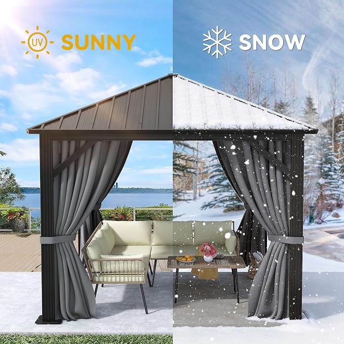 YITAHOME 10'X10' Metal Hardtop Gazebo Outdoor Patio Single Top Canopy - Image 3