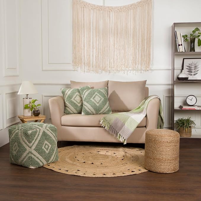 REDEARTH · Cylindrical Pouf Ottoman - Image 8