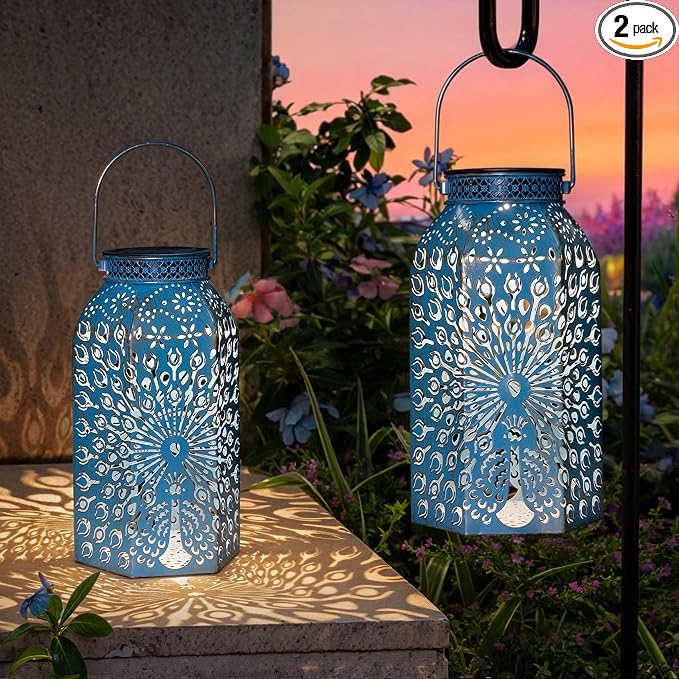 Garden Gifts for Women Solar Lanterns Outdoor Waterproof Peacock Garden Gifts by Homeimpro