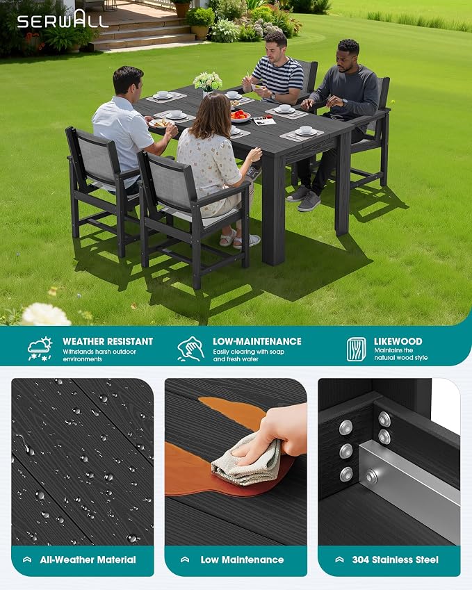 SERWALL Outdoor Dining Sets for 4 - Image 5