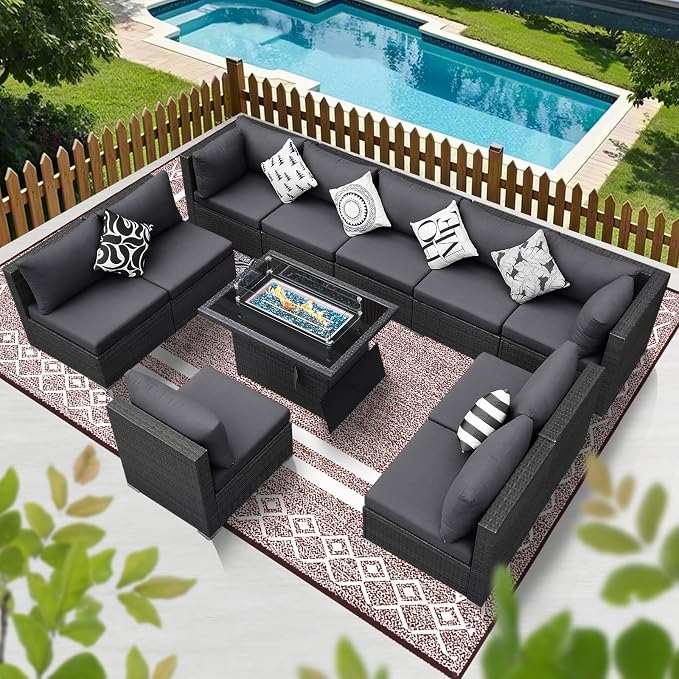 BULEXYARD 11 Piece High Back Patio Furniture Set - Image 8