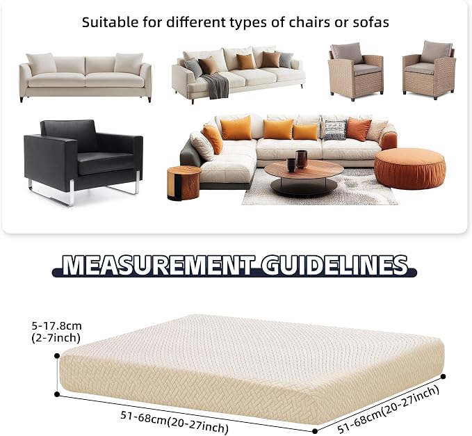 8Pcs Patio Cushion Covers, Outdoor Cushions Covers, Stretch Cushion Covers - Image 2
