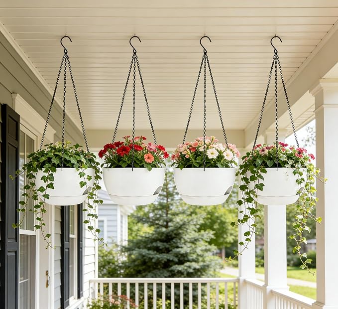 Set of 2-8 Inch Self Watering Hanging Planters - Image 7