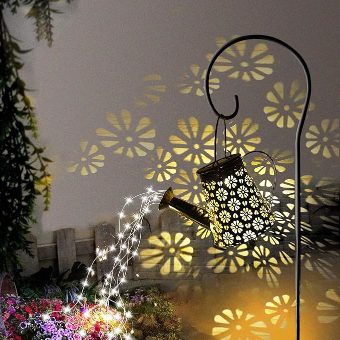 2 Pack Solar Watering Can with Lights, Solar Outdoor Garden Decor Waterproof - Image 2