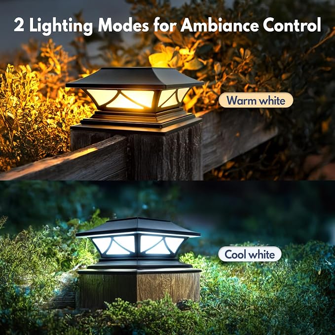 PASAMIC 8 Pack Solar Post Cap Lights, Waterproof Outdoor Lights - Image 4