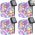 QITONG 4 Pack Solar Fairy Lights, Each 33ft 100 LED Multicolor Christmas String by QITONG
