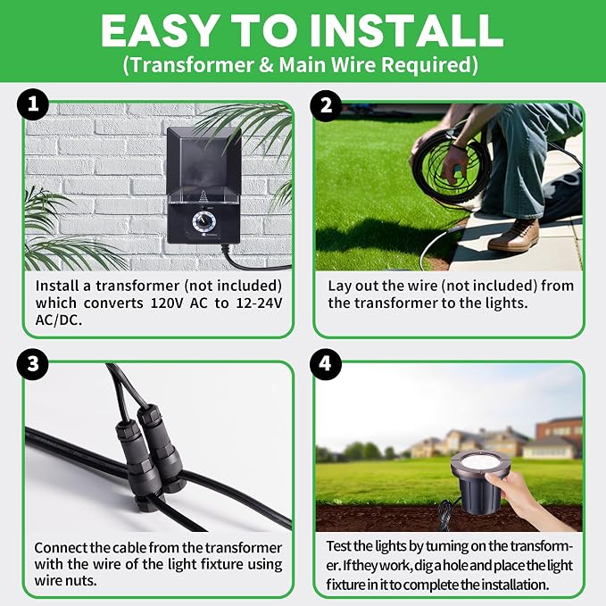 Well Lights Low Voltage, 12V In Ground LED Landscape Lights, IP67 Waterproof - Image 8