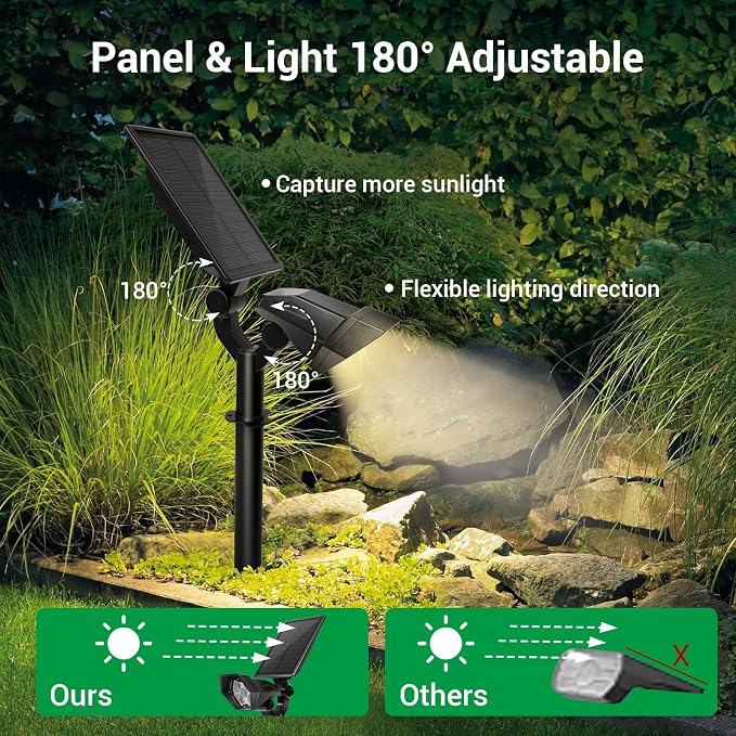 Solar Spotlights Outdoor, 4 Modes Solar Landscape Spot Light - Image 2