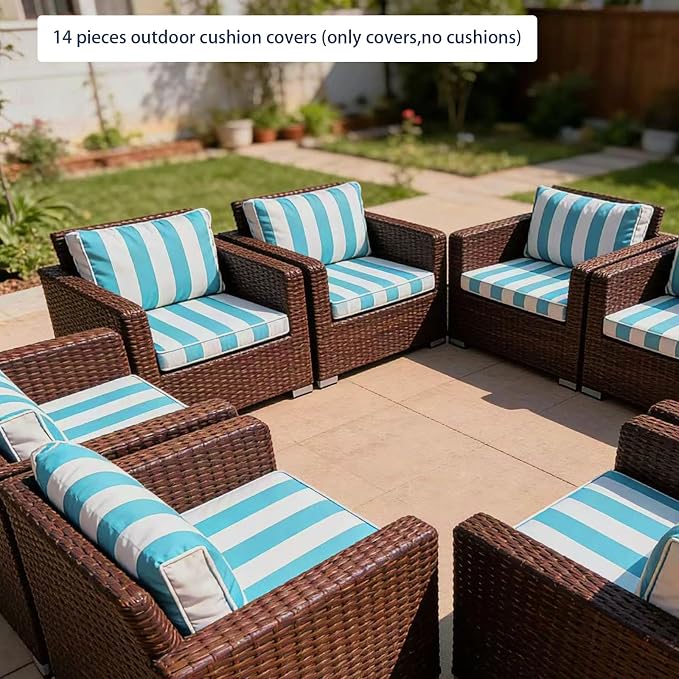 Outdoor Cushion Covers for Patio Furniture, Patio Cushion Covers Replacement - Image 7