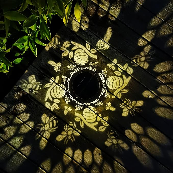 Solar Lanterns Outdoor Hanging Honeybee Decor Lantern, Waterproof Hollow Out - Image 2