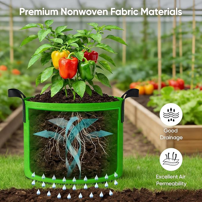 5 Gallon Potato Grow Bags: Set of 5 Colorful Gardening Supplies Fabric Pots - Image 5