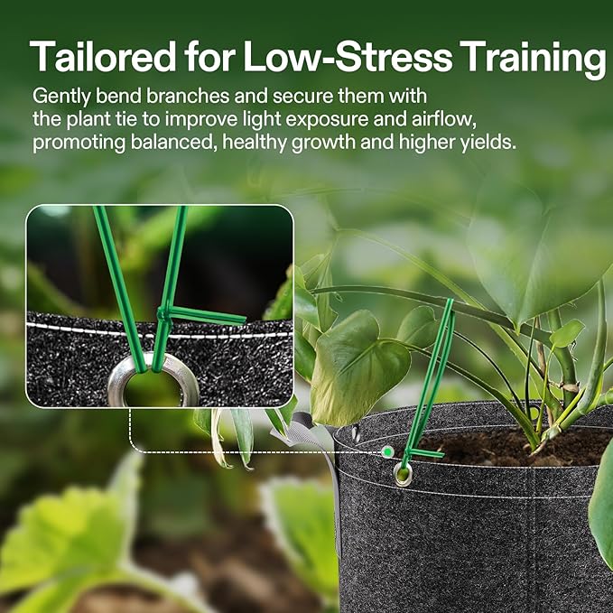 VIVOSUN Twist Ties, 164 ft PE-Coated Green Plant Ties - Image 4