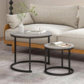 HOJINLINERO Round Coffee Table, Nesting Coffee Table Set of 2, Center Tables by HOJINLINERO