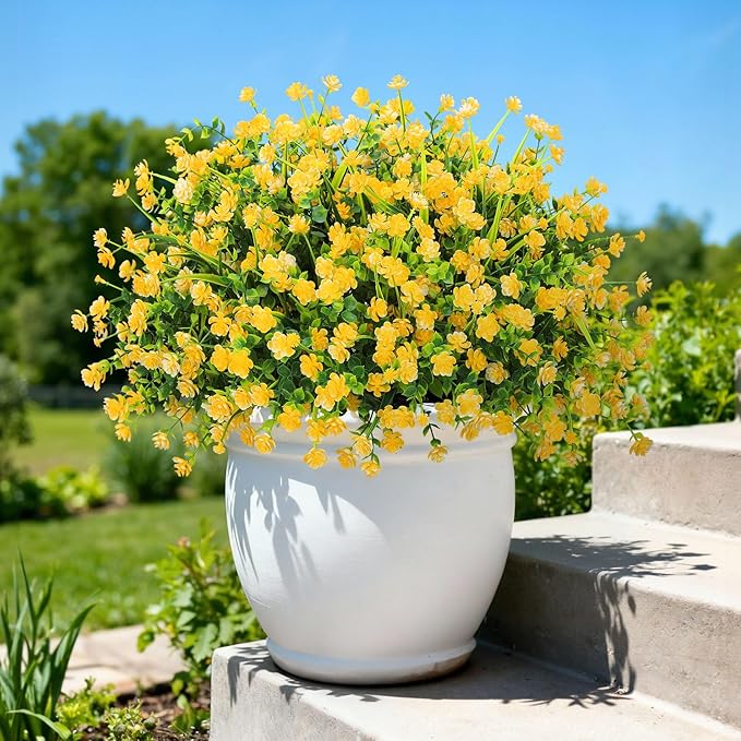 20 Bundles Artificial Flowers for Outdoors Fake Plastic Flowers UV Resistant - Image 4