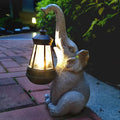 Elephant Solar Garden Statues, Resin Elephant Figurine Decorations by Qobumy