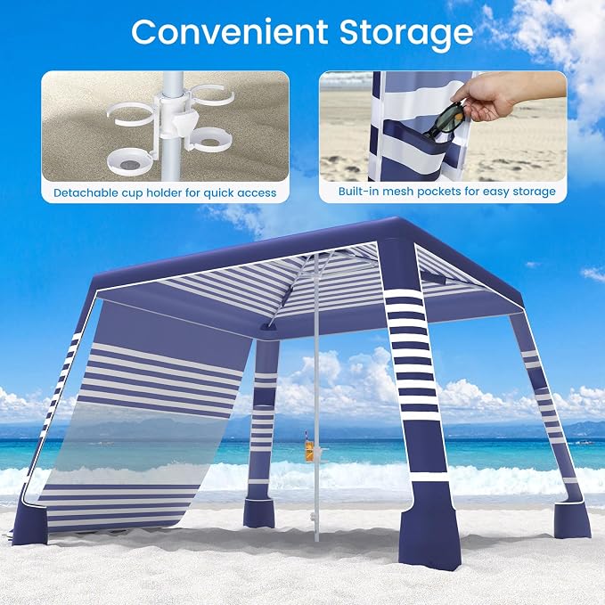 MoKo Beach Cabana, UPF 50+ Protection Easy Setup Beach Tent Sun Shelter - Image 8
