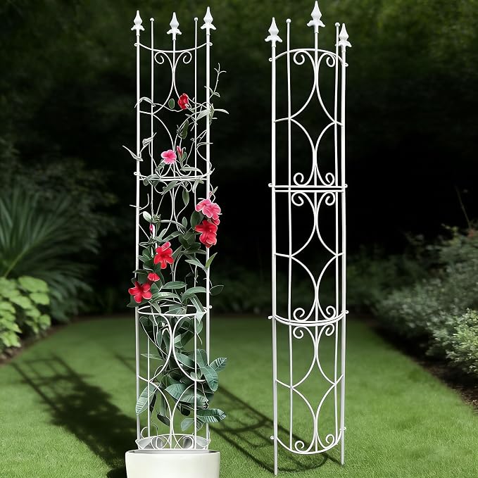 Garden Trellis 2 Pack 72'' H x 12'' W Metal Plant Trellis Indoor/Outdoor Metal by ThealynGardens