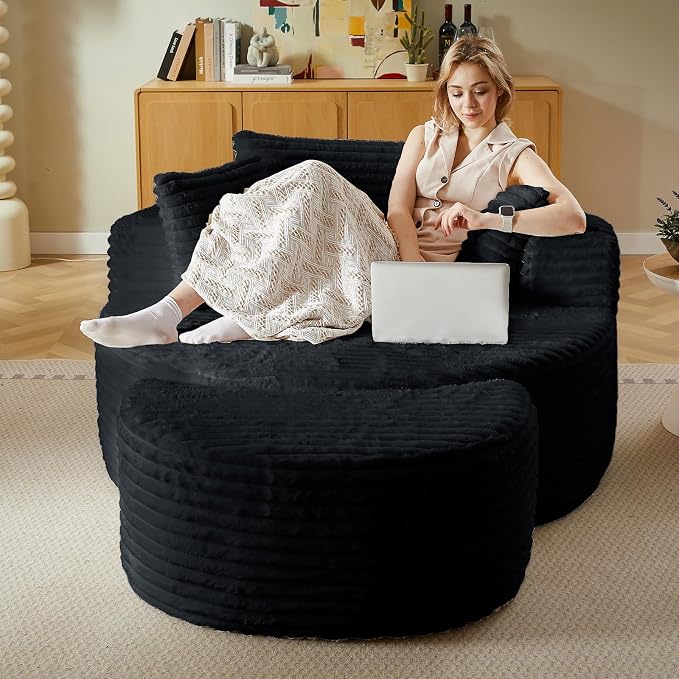 74.6" Oversized Round Chaise Lounge Chair - Image 8