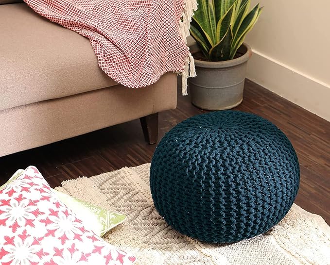 REDEARTH · Round Pouf Foot Stool Bean Bag Ottoman - Image 9