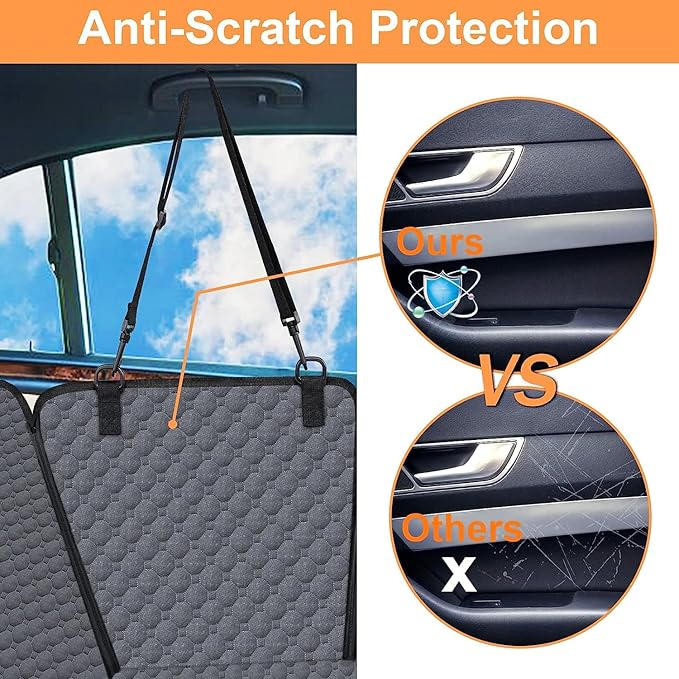 Mancro Dog Car Seat Cover for Back Seat, 2025 Upgraded 600D Heavy Duty - Image 2