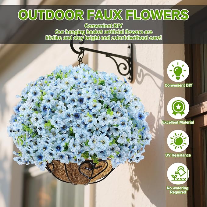 Artificial Flowers for Outdoor Indoor, Silk Flowers No Fade Fake Plastic - Image 2