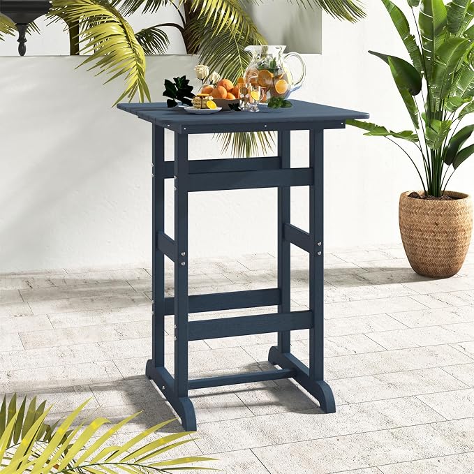 Giantex 42" Height Outdoor Tall Bar Table, HDPE Square Pub Tables - Image 9
