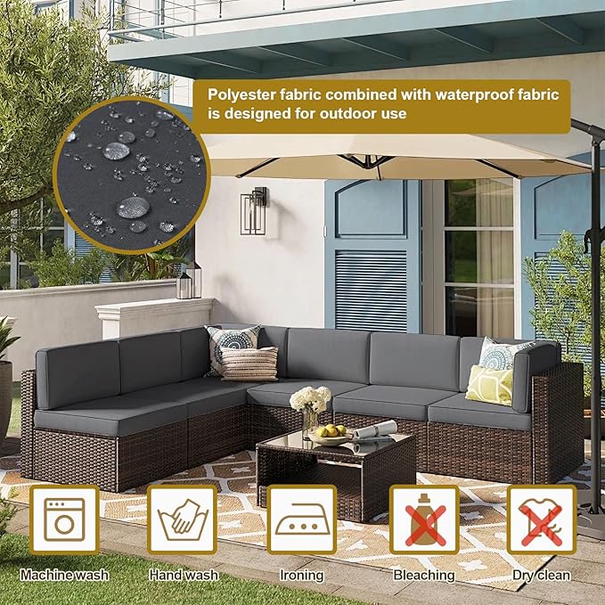 14 Piece Outdoor Patio Cushion Cover Replacement, Waterproof Patio Cushion - Image 4
