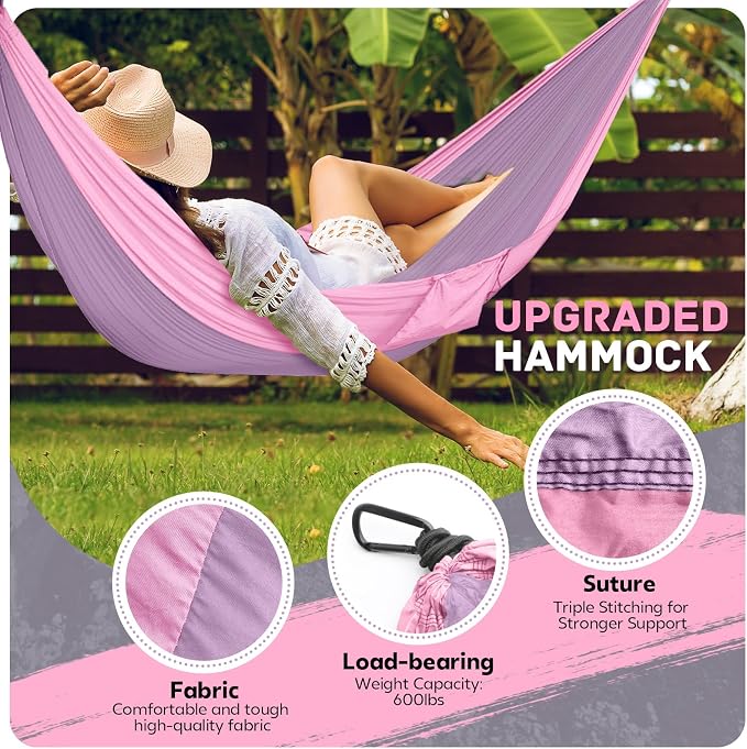 Camping Hammock Lightweight, Portable Hammocks Parachute Hammock - Image 3