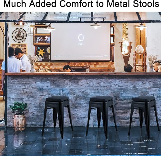 BUYUE Enhanced Anti-Slip Magnetic Bar Stool Cushions Set of 4, Luxury PU - Image 6