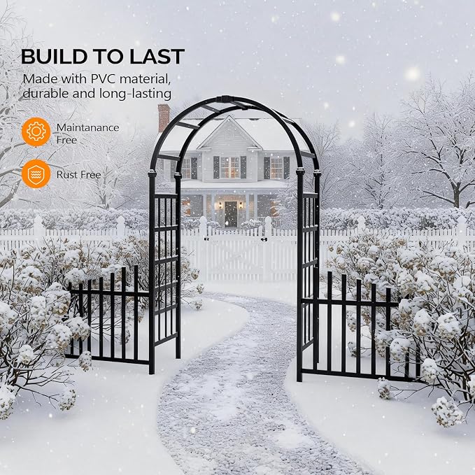 VINGLI Garden Arbor, PVC Garden Arch Trellis - Image 6