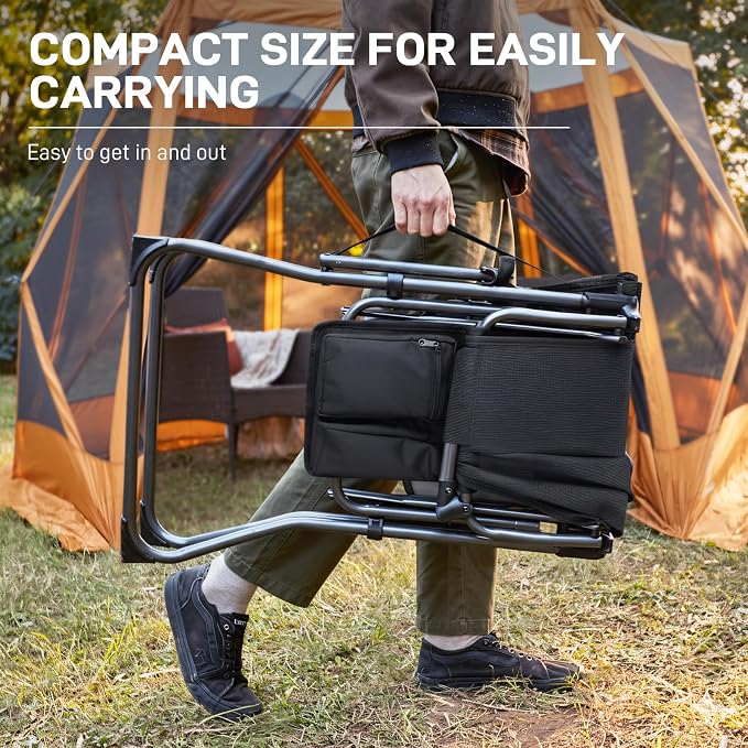 EVER ADVANCED Portable 30.7" Seat Height Tall Folding Camping Chair Directors - Image 6