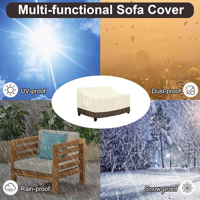 PureFit Outdoor Couch Cover Waterproof Patio Sofa Furniture Covers, 2-Seater - Image 6