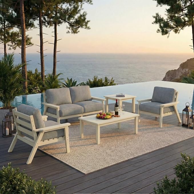 HDPE Patio Furniture Set 4 Seats, Outdoor Couch by YourPerfectOutdoorEscape