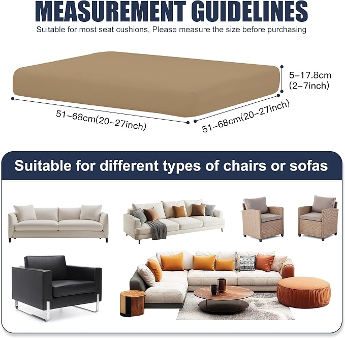 Patio Stretch Cushion Covers, Chair Cushion Covers& Sofa Replacement Slipcovers - Image 2