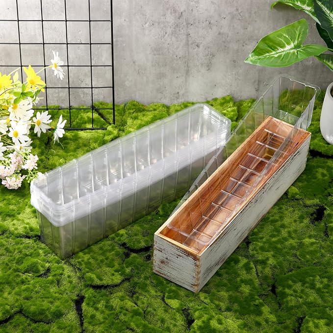 Domensi 25 Pcs Plastic Liners for Planters Planter Box Liner Clear Rectangular - Image 6