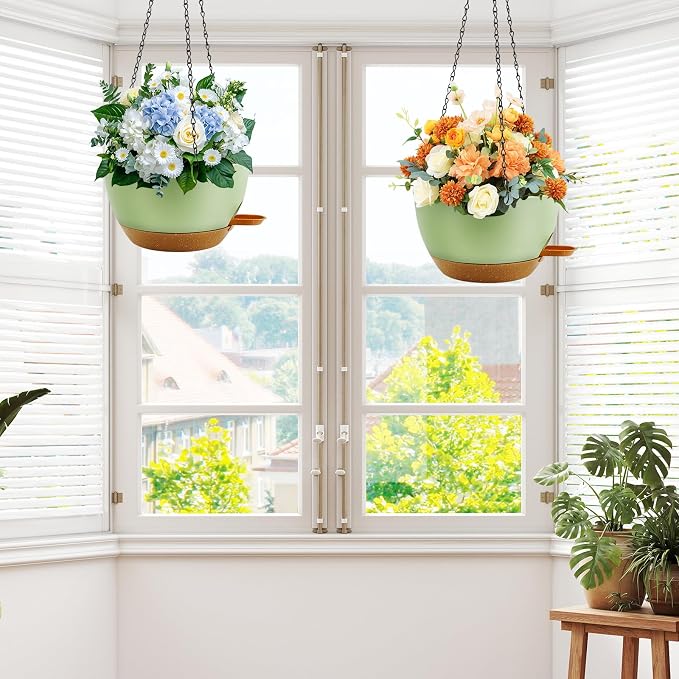 12 inch Hanging Planters for Indoor Plants, 2 Pack Self-Watering Hanging - Image 6