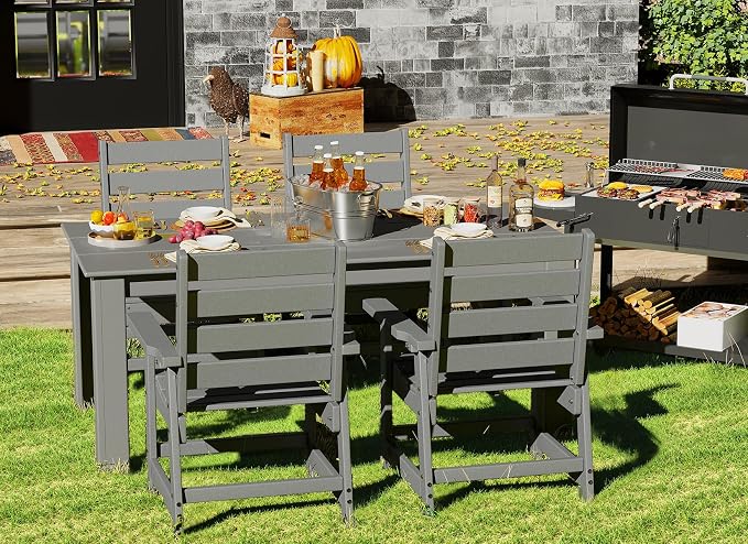 GREENVINES 5-Piece Patio-Dining-Set | HDPE Plastic | Outdoor Table and Chairs - Image 3