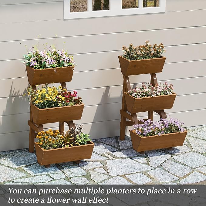 3-Tiers Wooden Raised Garden Bed, Wood Planter Box - Image 4