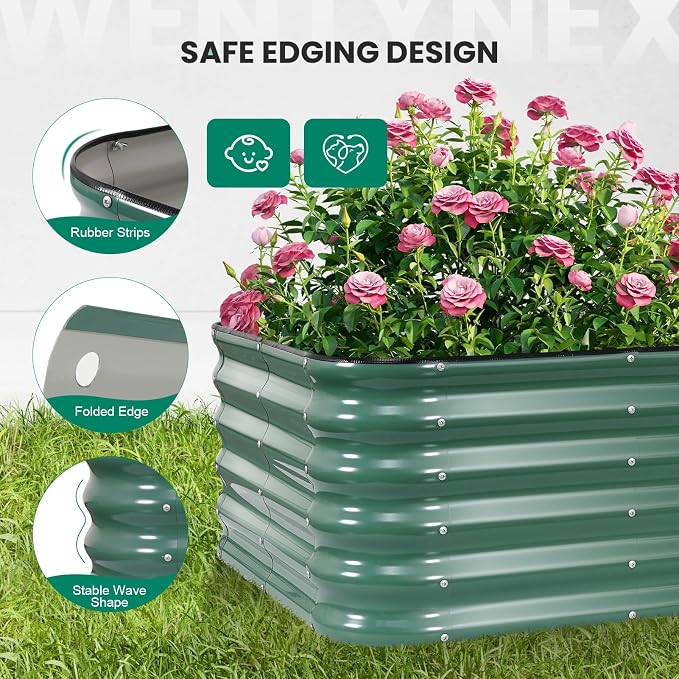 5×3×1.4FT Galvanized Raised Garden Bed Outdoor, Metal Raised Garden Bed Kit - Image 3
