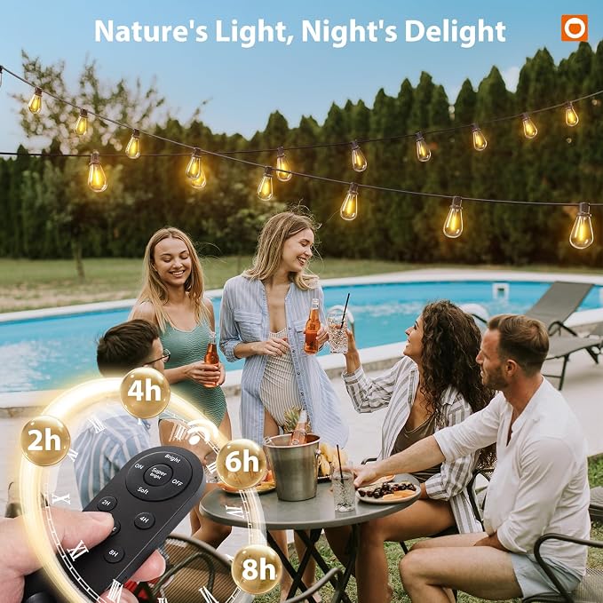 addlon 54FT Solar String Lights Outdoor Waterproof - Image 7