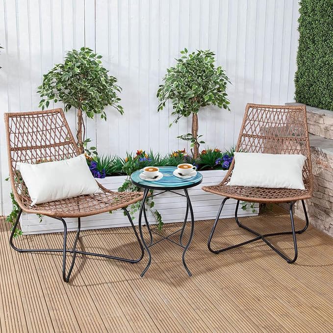 VCUTEKA Patio Side Table Outdoor Accent Table Small Mosaic Table Coffee Table - Image 8