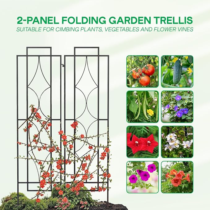 IDZO 2-Piece Diamonds Design Decoration Trellis, Metal Decorative Trellis - Image 3
