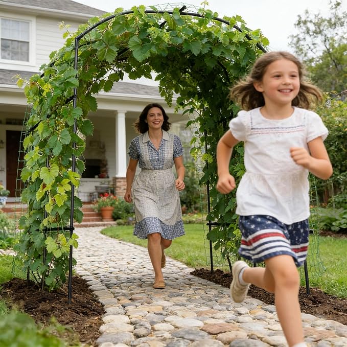 Tall Garden Arch Trellis for Climbing Plants, 87in Tall Metal Plant Support - Image 2