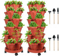 DUNCHATY Stackable Planters 6 Tier Vertical Garden Planting Tower Planters by DUNCHATY