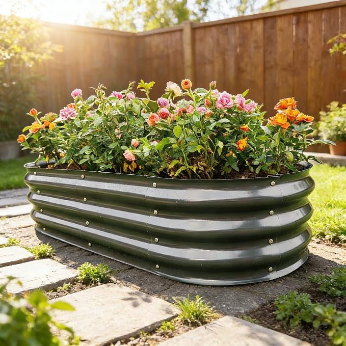 Gardmax 2 Pack Galvanized Raised Garden Bed, Lightweight Planter Boxes Outdoor - Image 9