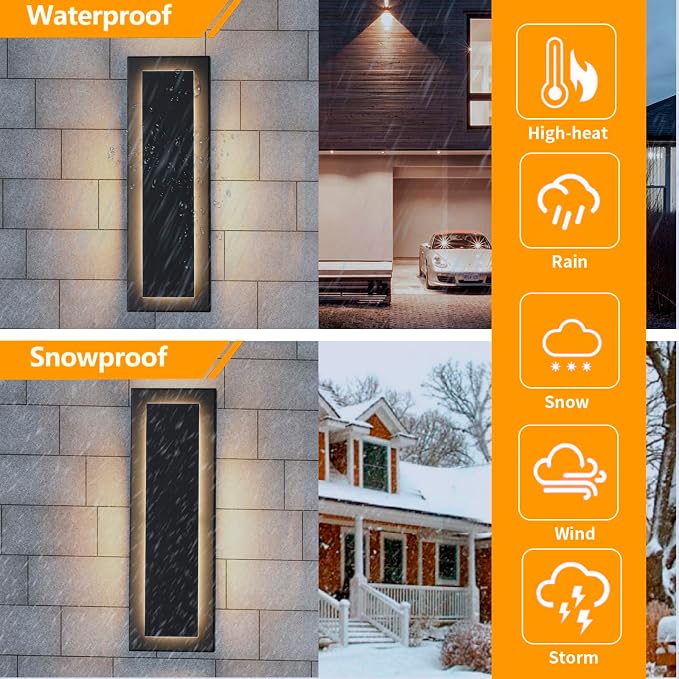 15.7 in Outdoor Wall Sconce Light, Modern Exterior Lights Fixture, Outdoor - Image 5