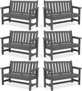 SERWALL Outdoor Bench, HDPE Outdoor Benches Weatherproof, 2-Person Garden Bench by SERWALL